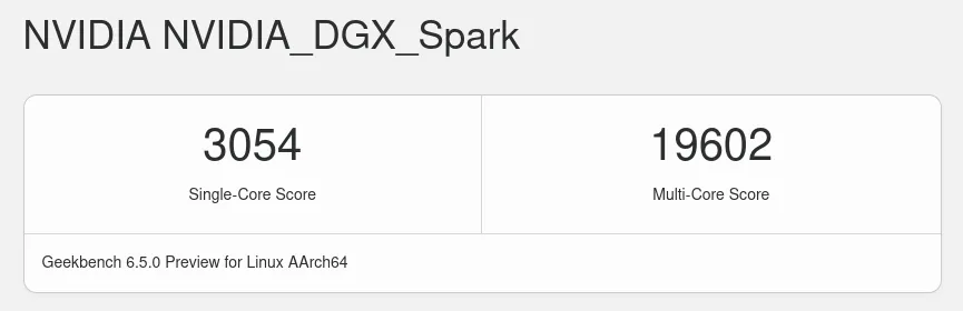 Geekbench results